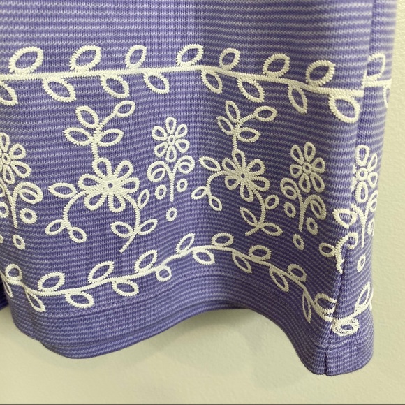NWT Sz 1X Karen Scott purple tee with white detail - Picture 8 of 10
